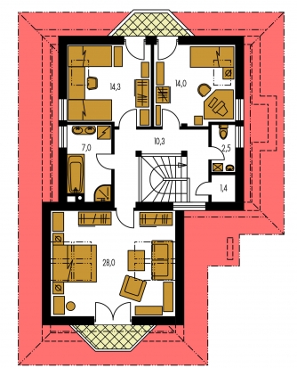 Plan de sol du premier étage - RIVIERA 202
